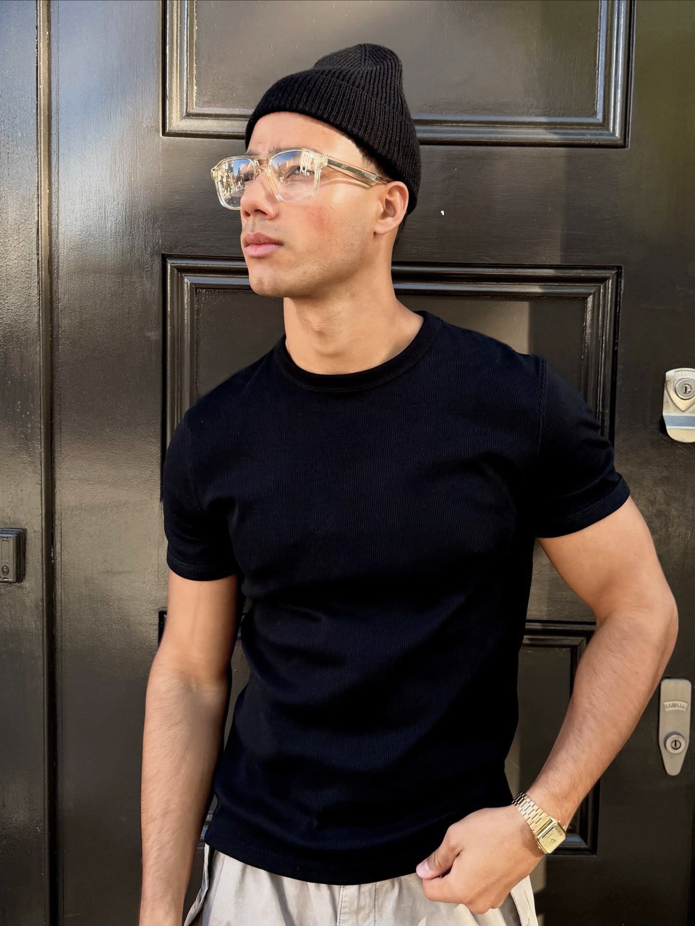Men’s Ribbed Gym T-Shirt – Heavyweight Slim Fit Top